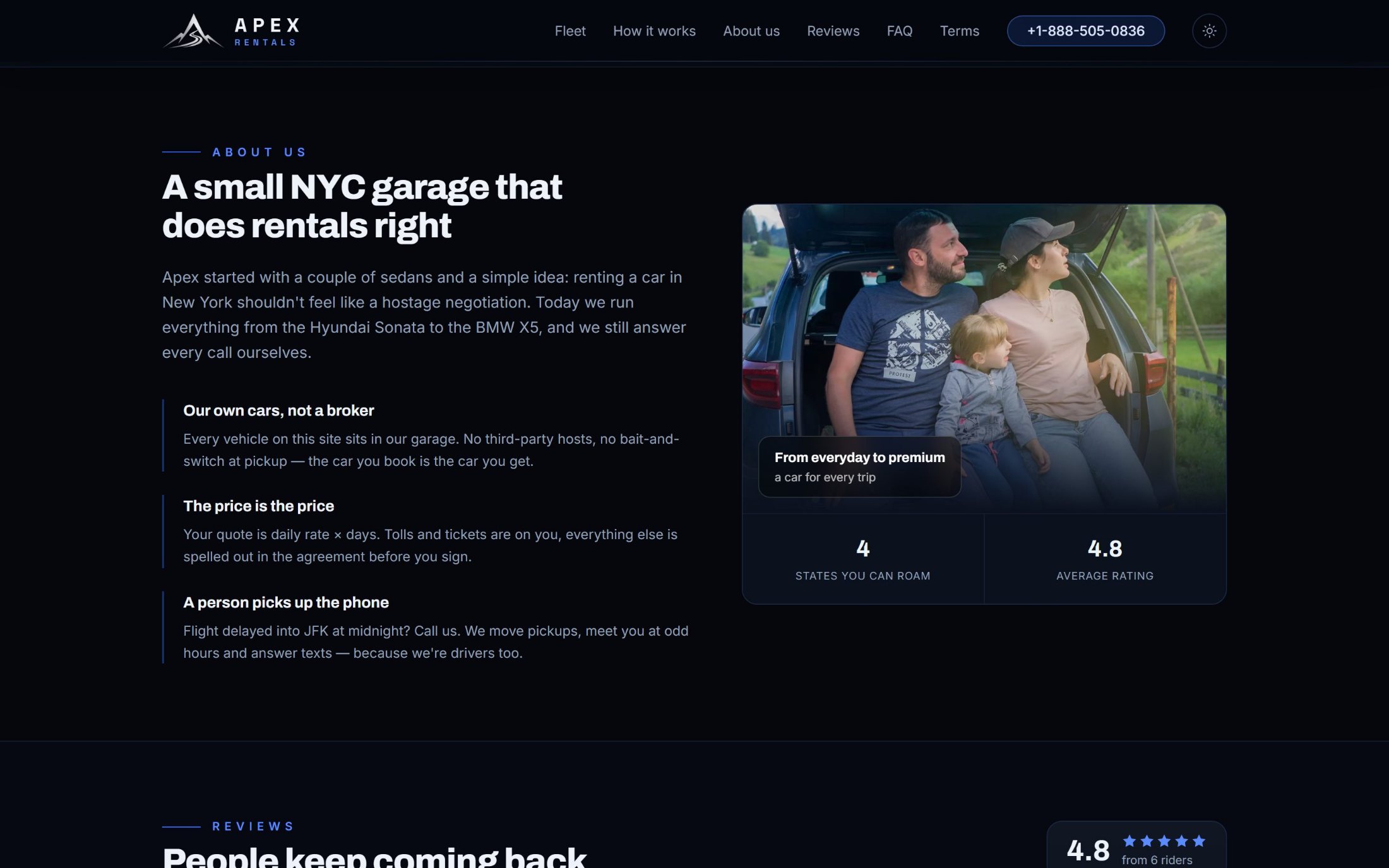 Apex Rentals - About section