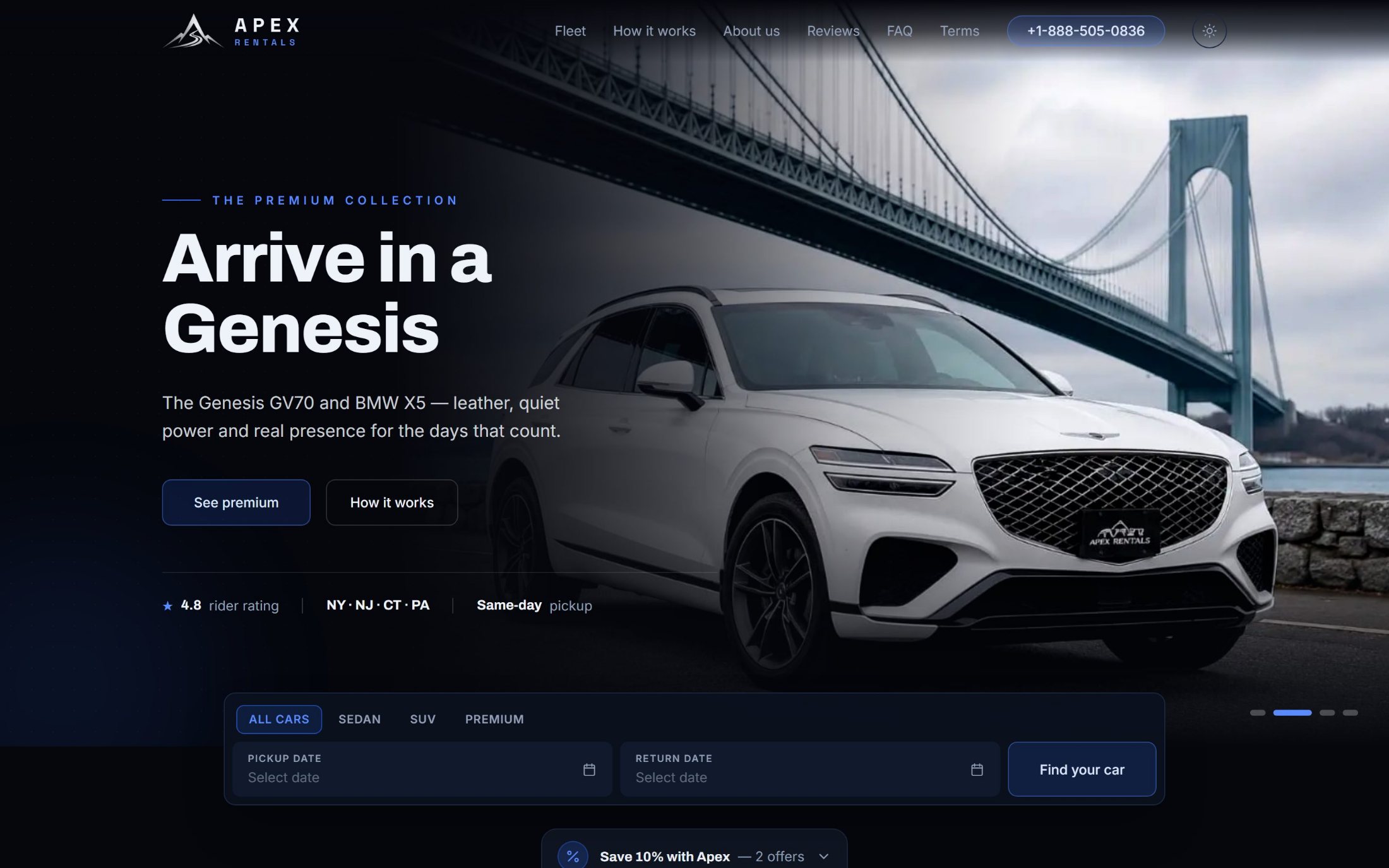 Apex Rentals - home page